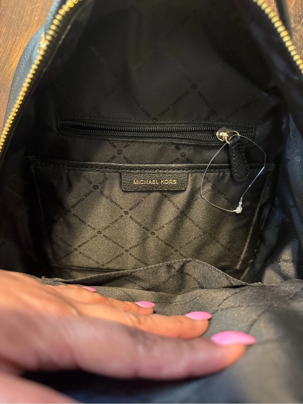 MICHAEL KORS Black Pebbled Leather Backpack